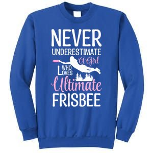 Cute Never Underestimate A Who Loves Ultimate Frisbee Gift Sweatshirt