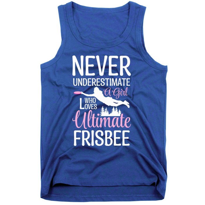 Cute Never Underestimate A Who Loves Ultimate Frisbee Gift Tank Top