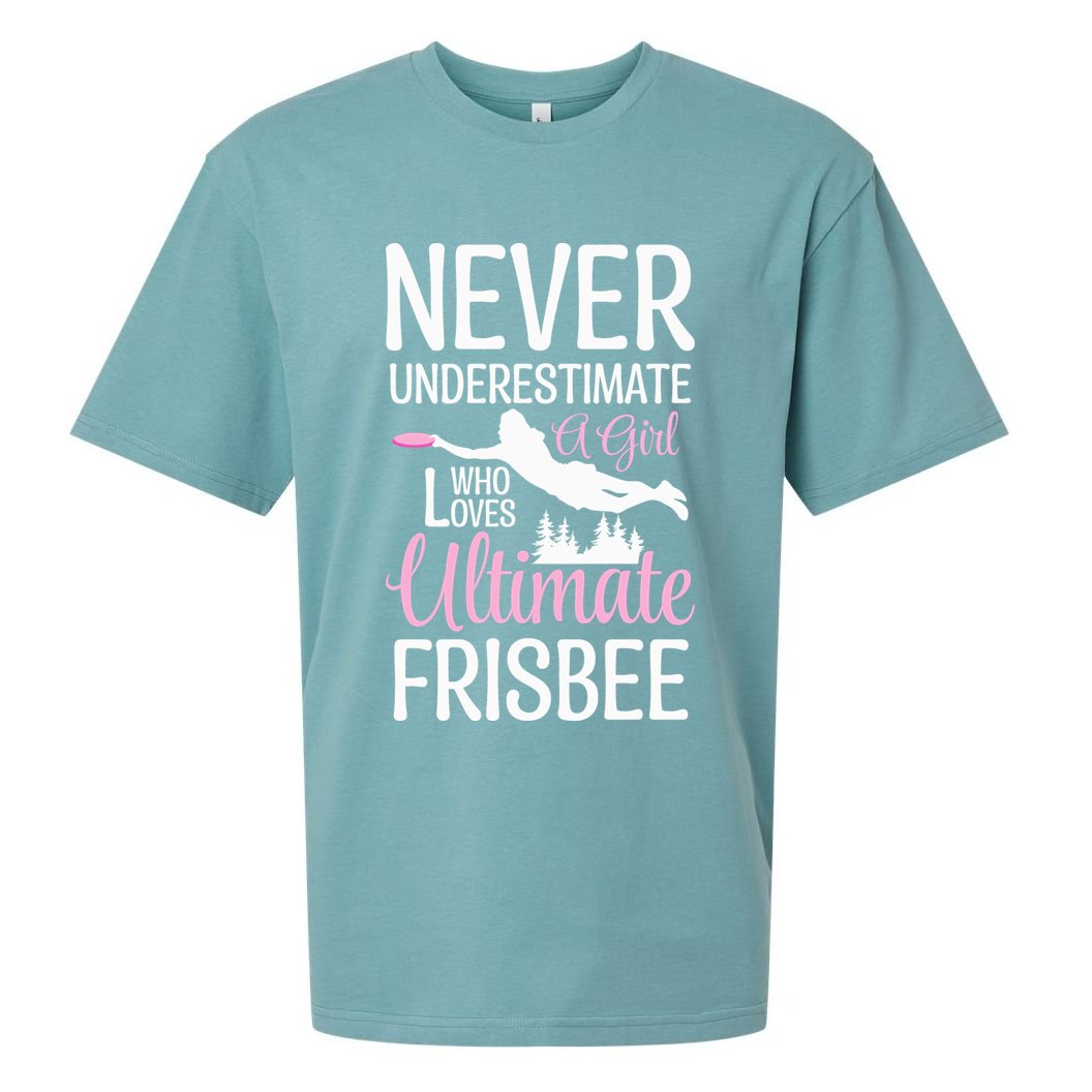 Cute Never Underestimate A Who Loves Ultimate Frisbee Gift Sueded Cloud Jersey T-Shirt