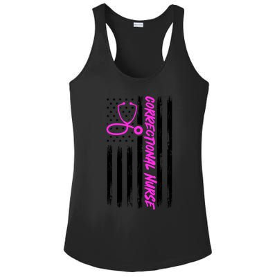 Correctional Nurse Usa Flag Healthcare Medical Prison Nurse Great Gift Ladies PosiCharge Competitor Racerback Tank