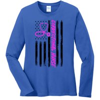 Correctional Nurse Usa Flag Healthcare Medical Prison Nurse Great Gift Ladies Long Sleeve Shirt