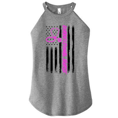 Correctional Nurse Usa Flag Healthcare Medical Prison Nurse Great Gift Women's Perfect Tri Rocker Tank