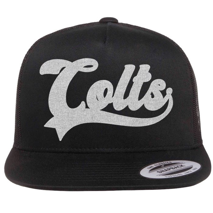 Colts Name Vintage Retro Gift Flat Bill Trucker Hat