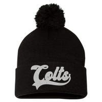 Colts Name Vintage Retro Gift Pom Pom 12in Knit Beanie