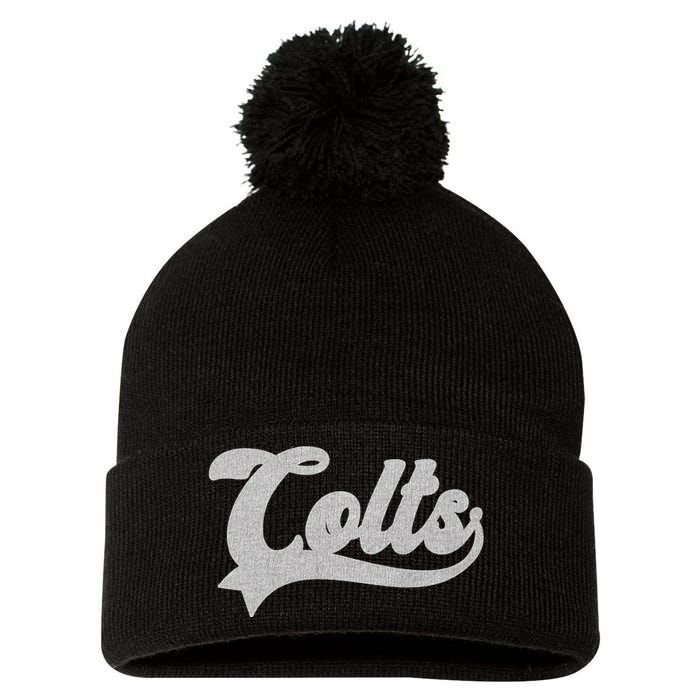 Colts Name Vintage Retro Gift Pom Pom 12in Knit Beanie