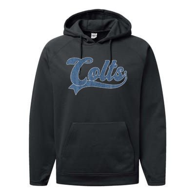 Colts Name Vintage Retro Gift Performance Fleece Hoodie