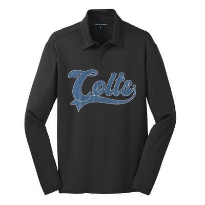 Colts Name Vintage Retro Gift Silk Touch Performance Long Sleeve Polo