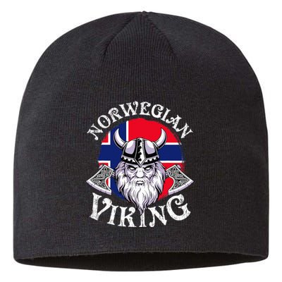 Cool Norwegian Viking Funny Norway Flag Vikings Sustainable Beanie