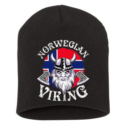 Cool Norwegian Viking Funny Norway Flag Vikings Short Acrylic Beanie