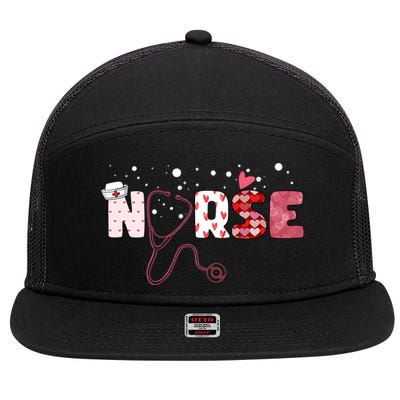 Cute Nurse Valentines Day Gift 7 Panel Mesh Trucker Snapback Hat