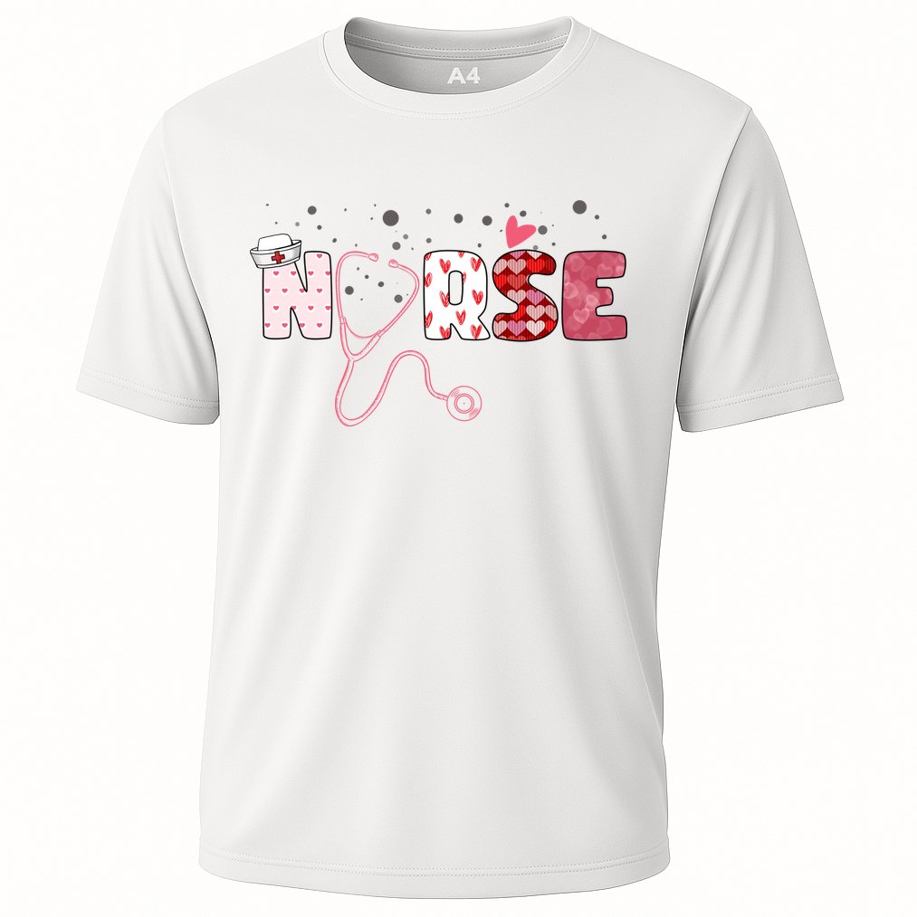 Cute Nurse Valentines Day Gift Cooling Performance Crew T-Shirt