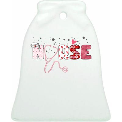 Cute Nurse Valentines Day Gift Ceramic Bell Ornament