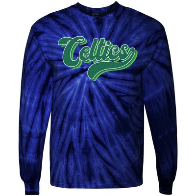 Celtics Name Vintage Retro Gift Tie-Dye Long Sleeve Shirt