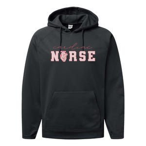 Cardiac Nurse ValentineS Day Telemetry Nurse Cvicu Nurse Performance Fleece Hoodie