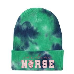 Cardiac Nurse ValentineS Day Telemetry Nurse Cvicu Nurse Tie Dye 12in Knit Beanie