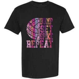 Colorful N Volleyball Bump Set Spike Repeat Garment-Dyed Heavyweight T-Shirt