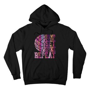 Colorful N Volleyball Bump Set Spike Repeat Hoodie