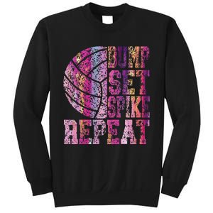 Colorful N Volleyball Bump Set Spike Repeat Sweatshirt