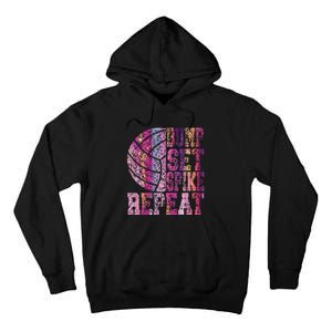 Colorful N Volleyball Bump Set Spike Repeat Tall Hoodie