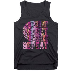 Colorful N Volleyball Bump Set Spike Repeat Tank Top