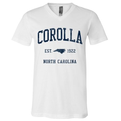 Corolla Nc Vintage Athletic Sports V-Neck T-Shirt