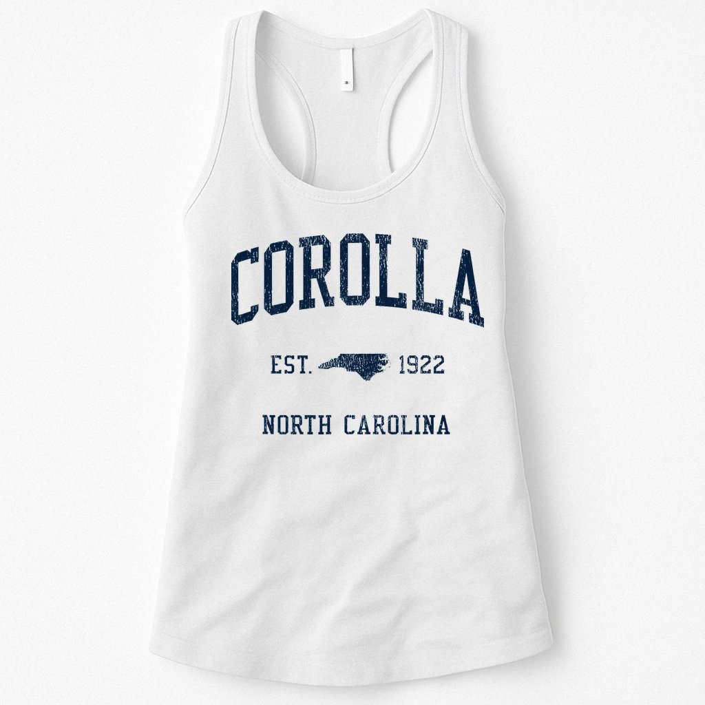 Corolla Nc Vintage Athletic Sports Womens Tank Top