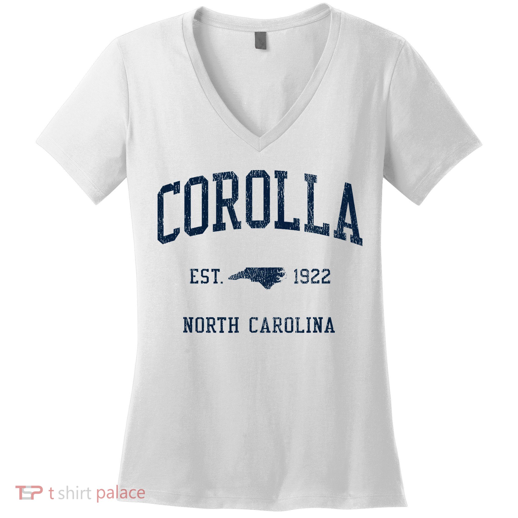 Corolla Nc Vintage Athletic Sports Women's V-Neck T-Shirt