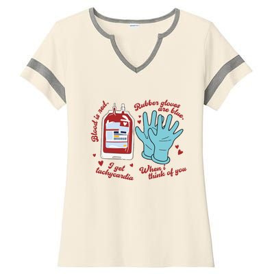 Cute Nurse Valentines Day Ladies Halftime Notch Neck Tee