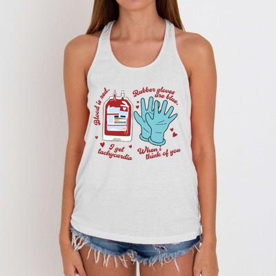 Cute Nurse Valentines Day Women's Knotted Racerback Tank