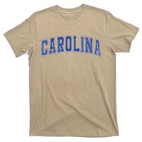 Carolina Nc Vintage Sports Blue Retro Varsity Text T-Shirt