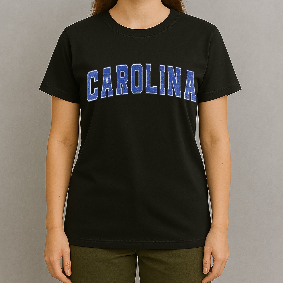 Carolina Nc Vintage Sports Blue Retro Varsity Text T-Shirt