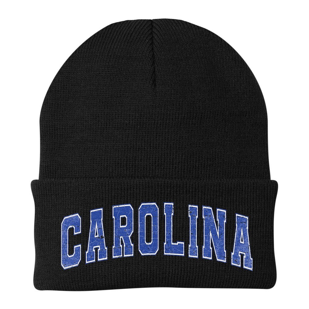 Carolina Nc Vintage Sports Blue Retro Varsity Text Beanie
