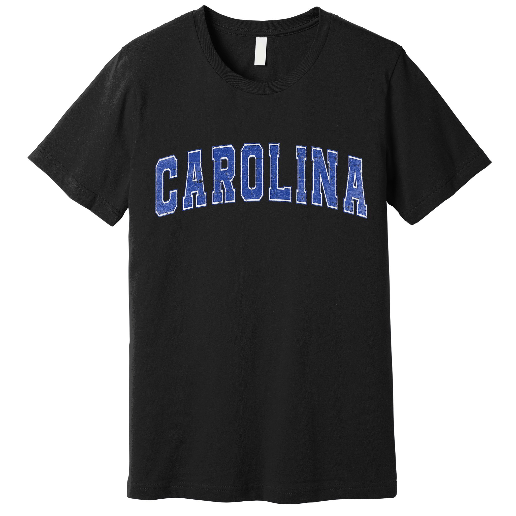 Carolina Nc Vintage Sports Blue Retro Varsity Text Premium T-Shirt