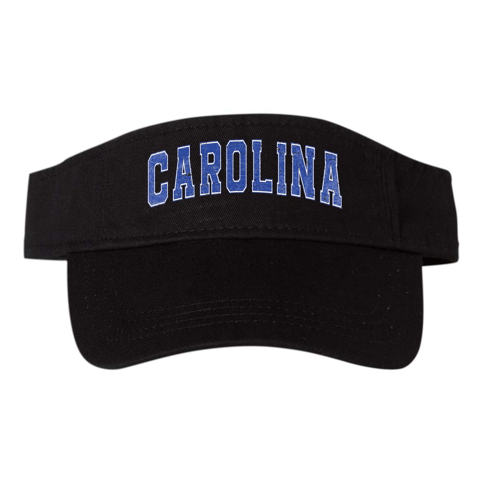 Carolina Nc Vintage Sports Blue Retro Varsity Text Visor