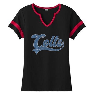 Colts Name Vintage Retro Gift Ladies Halftime Notch Neck Tee