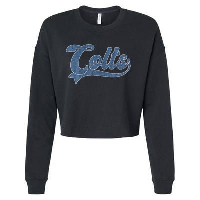 Colts Name Vintage Retro Gift Cropped Pullover Crew