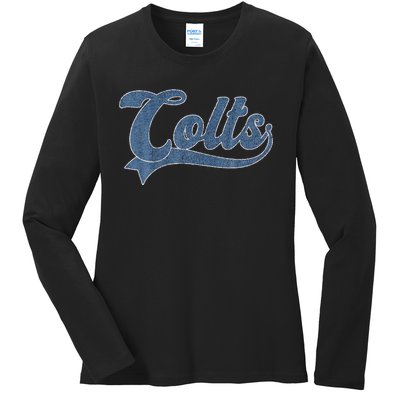 Colts Name Vintage Retro Gift Ladies Long Sleeve Shirt