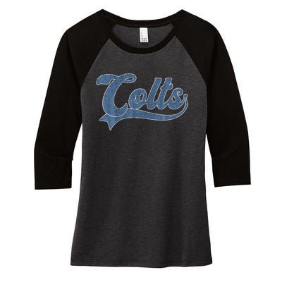 Colts Name Vintage Retro Gift Women's Tri-Blend 3/4-Sleeve Raglan Shirt