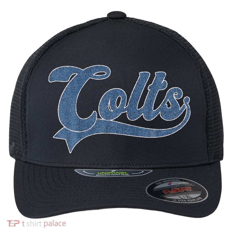 Colts Name Vintage Retro Flexfit Unipanel Trucker Cap