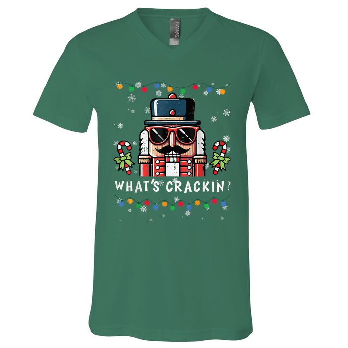 Christmas Nutcracker Whats Crackin V-Neck T-Shirt