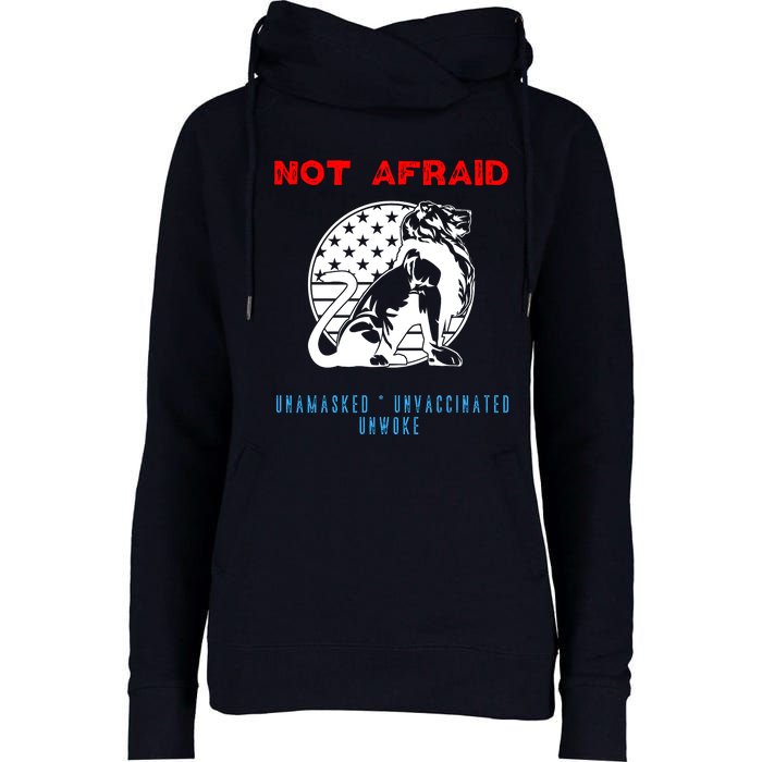 Conservative Not Woke Womens Funnel Neck Pullover Hood