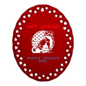 Conservative Not Woke Ceramic Oval Ornament