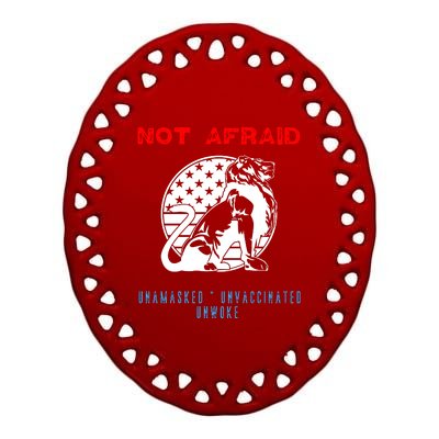 Conservative Not Woke Ceramic Oval Ornament