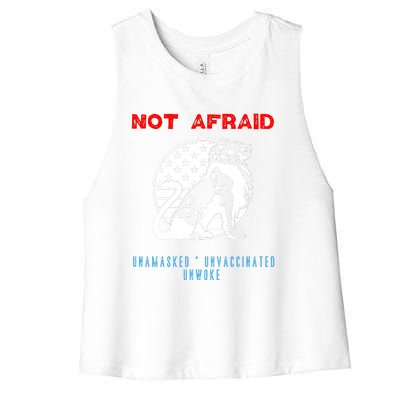 Conservative Not Woke Women's Racerback Cropped Tank