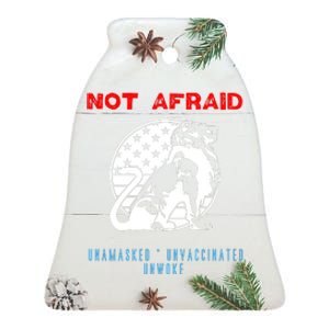 Conservative Not Woke Ceramic Bell Ornament