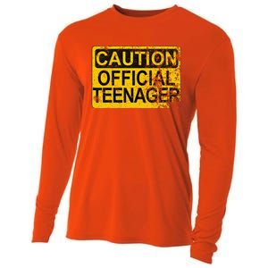 Caution Nager Warning 2011 13th Birthday Gift Cooling Performance Long Sleeve Crew