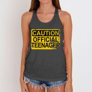 Caution Nager Warning 2011 13th Birthday Gift Women's Knotted Racerback Tank