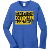 Caution Nager Warning 2011 13th Birthday Gift Ladies Long Sleeve Shirt