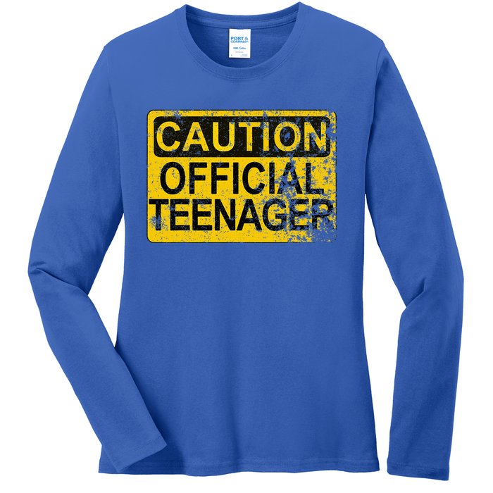 Caution Nager Warning 2011 13th Birthday Gift Ladies Long Sleeve Shirt