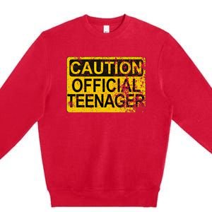 Caution Nager Warning 2011 13th Birthday Gift Premium Crewneck Sweatshirt